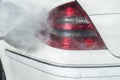 Car Wash Closeup. Washing Car by High Pressure Water Royalty Free Stock Photo