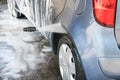 Car Wash Closeup. Washing Car by High Pressure Water Royalty Free Stock Photo