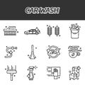 Car wash flat icons set Royalty Free Stock Photo