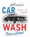 car wash full service print vector art