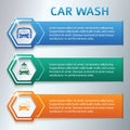 Car-wash-horizontal-banner-set-gray-background Royalty Free Stock Photo