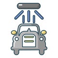 Car wash icon, cartoon style Royalty Free Stock Photo