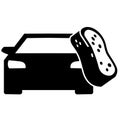 Car wash icon with sponge vector