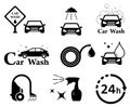 car wash icons set Royalty Free Stock Photo