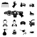 Car wash icons set