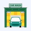 Car wash isolated on blue background Royalty Free Stock Photo