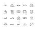 Car wash line icons, signs, vector set, outline illustration concept Royalty Free Stock Photo