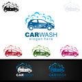 Car Wash Logo, Cleaning Car, Washing and Service Vector Logo Design Royalty Free Stock Photo