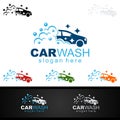 Car Wash Logo, Cleaning Car, Washing and Service Vector Logo Design Royalty Free Stock Photo