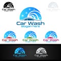 Car Wash Logo, Cleaning Car, Washing and Service Vector Logo Design Royalty Free Stock Photo