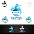 Car Wash Logo, Cleaning Car, Washing and Service Vector Logo Design Royalty Free Stock Photo