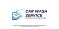 Car wash logo design with creative concept Premium Vector