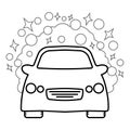 Car wash logo icon, car wash with foam until sparkling clean Royalty Free Stock Photo