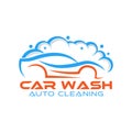 Car Wash Logo Vector Illustration template. Trendy Car Wash vector logo icon silhouette design. Car Auto Cleaning logo vector Royalty Free Stock Photo