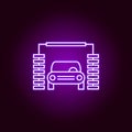 car wash machine outline icon in neon style. Elements of car repair illustration in neon style icon. Signs and symbols can be used Royalty Free Stock Photo