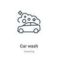 Car wash outline vector icon. Thin line black car wash icon, flat vector simple element illustration from editable cleaning