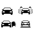 car wash process icons set Royalty Free Stock Photo