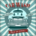 Car wash retro poster