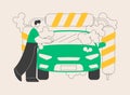 Car wash service abstract concept vector illustration.