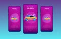 Car wash service app interface template.