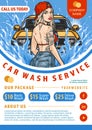 Car wash service colorful template
