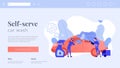 Car wash service concept landing page.