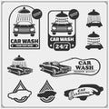 Car Wash service emblems. Template, concept, design elements for Car Wash logos.