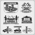 Car Wash service emblems. Template, concept, design elements for Car Wash logos.