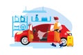 Car Wash Service Illustration concept. Flat illustration isolated on white background Royalty Free Stock Photo