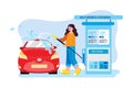 Car Wash Service Illustration concept. Flat illustration isolated on white background Royalty Free Stock Photo