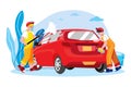 Car Wash Service Illustration concept. Flat illustration isolated on white background Royalty Free Stock Photo