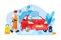 Car Wash Service Illustration concept. Flat illustration isolated on white background Royalty Free Stock Photo