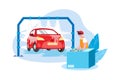 Car Wash Service Illustration concept. Flat illustration isolated on white background Royalty Free Stock Photo