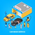 Car Wash Service Isometric Illustration Royalty Free Stock Photo