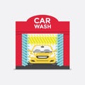 Car wash service station. vector