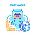 Car Wash Service Vector Concept Color Illustration