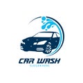 car wash service vector logo design inspiration or illustration Royalty Free Stock Photo