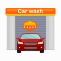 Car wash services, auto cleaning with water and soap Royalty Free Stock Photo