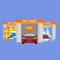 Car wash services, auto cleaning with water and soap Royalty Free Stock Photo