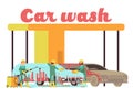 Car wash services promotional marketing vector background