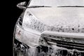Car wash with soap. Royalty Free Stock Photo