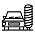 Car wash stand icon outline vector. Carwash service