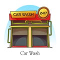 Car wash station or carwash building, auto washer