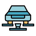 Car wash under floor icon vector flat