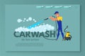 Car wash vector landing page template