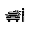 Car washer black glyph icon