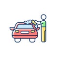 Car washer RGB color icon