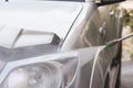 Car washing with high pressure water jet Royalty Free Stock Photo