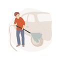 Car washing isolated cartoon vector illustrations.