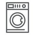 Car washing line icon, laundry and clean, washing machine sign, vector graphics, a linear pattern on a white background.
